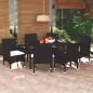 vidaXL Set de comedor de jardín 7 pzas y cojines ratán sintético negro vidaXL Set de comedor de jardín 7 pzas y cojines ratán sintético negro
