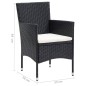 vidaXL Set de comedor de jardín 7 pzas y cojines ratán sintético negro vidaXL Set de comedor de jardín 7 pzas y cojines ratán sintético negro