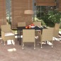 vidaXL Set comedor de jardín 7 pzas con cojines ratán sintético beige vidaXL Set comedor de jardín 7 pzas con cojines ratán sintético beige