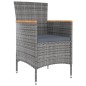 vidaXL Set de comedor de jardín 5 pzas y cojines ratán sintético gris vidaXL Set de comedor de jardín 5 pzas y cojines ratán sintético gris