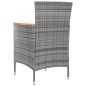 vidaXL Set de comedor de jardín 5 pzas y cojines ratán sintético gris vidaXL Set de comedor de jardín 5 pzas y cojines ratán sintético gris
