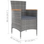 vidaXL Set de comedor de jardín 5 pzas y cojines ratán sintético gris vidaXL Set de comedor de jardín 5 pzas y cojines ratán sintético gris