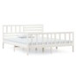 vidaXL Estructura de cama matrimonio madera maciza blanca 135x190 cm vidaXL Estructura de cama matrimonio madera maciza blanca 135x190 cm