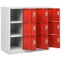 vidaXL Armarios taquilla 2 uds de acero gris y rojo 90x45x92,5 cm vidaXL Armarios taquilla 2 uds de acero gris y rojo 90x45x92,5 cm