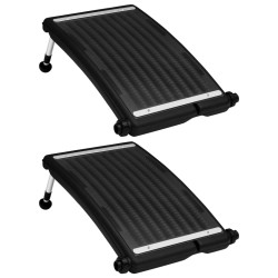 vidaXL Paneles calefactores solares de piscina curvos 2 uds 72,5x46 cm