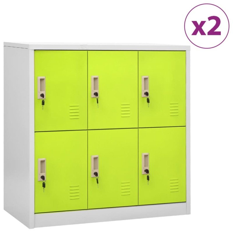 vidaXL Armarios taquilla 2 uds de acero gris y verde 90x45x92,5 cm vidaXL Armarios taquilla 2 uds de acero gris y verde 90x45x92,5 cm