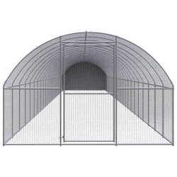 vidaXL Gallinero de exterior de acero galvanizado 3x24x2 m
