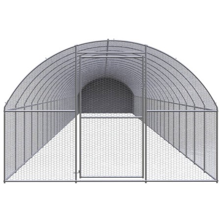 vidaXL Gallinero de exterior de acero galvanizado 3x24x2 m