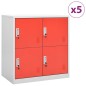 vidaXL Armarios taquilla 5 uds de acero gris y rojo 90x45x92,5 cm vidaXL Armarios taquilla 5 uds de acero gris y rojo 90x45x92,5 cm