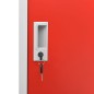 vidaXL Armarios taquilla 5 uds de acero gris y rojo 90x45x92,5 cm vidaXL Armarios taquilla 5 uds de acero gris y rojo 90x45x92,5 cm