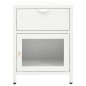 vidaXL Mesitas de noche 2 uds acero y cristal blanco 40x30x54,5 cm 