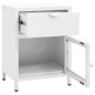 vidaXL Mesitas de noche 2 uds acero y cristal blanco 40x30x54,5 cm 