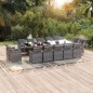 vidaXL Set comedor jardín 15 pzas y cojines ratán sintético gris vidaXL Set comedor jardín 15 pzas y cojines ratán sintético gris