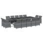 vidaXL Set comedor jardín 15 pzas y cojines ratán sintético gris vidaXL Set comedor jardín 15 pzas y cojines ratán sintético gris