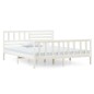 vidaXL Estructura de cama de madera maciza blanca 140x190 cm