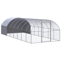 vidaXL Gallinero de exterior de acero galvanizado 3x8x2 m