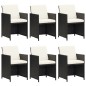 vidaXL Set de comedor de jardín 7 pzas y cojines ratán sintético negro vidaXL Set de comedor de jardín 7 pzas y cojines ratán sintético negro