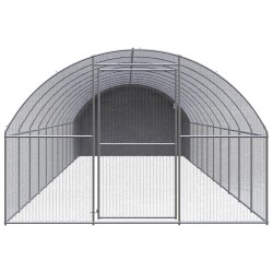 vidaXL Gallinero de exterior de acero galvanizado 3x12x2 m