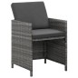 vidaXL Set comedor jardín 9 pzas y cojines ratán sintético gris vidaXL Set comedor jardín 9 pzas y cojines ratán sintético gris
