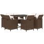 vidaXL Set de comedor jardín 9 pzas y cojines ratán sintético marrón vidaXL Set de comedor jardín 9 pzas y cojines ratán sintético marrón