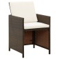 vidaXL Set de comedor jardín 9 pzas y cojines ratán sintético marrón vidaXL Set de comedor jardín 9 pzas y cojines ratán sintético marrón