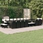 vidaXL Set de comedor jardín 21 pzas con cojines ratán sintético negro vidaXL Set de comedor jardín 21 pzas con cojines ratán sintético negro