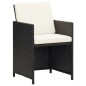 vidaXL Set de comedor jardín 21 pzas con cojines ratán sintético negro vidaXL Set de comedor jardín 21 pzas con cojines ratán sintético negro
