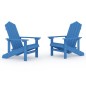 vidaXL Sillas de jardín Adirondack 2 unidades HDPE azul aqua vidaXL Sillas de jardín Adirondack 2 unidades HDPE azul aqua