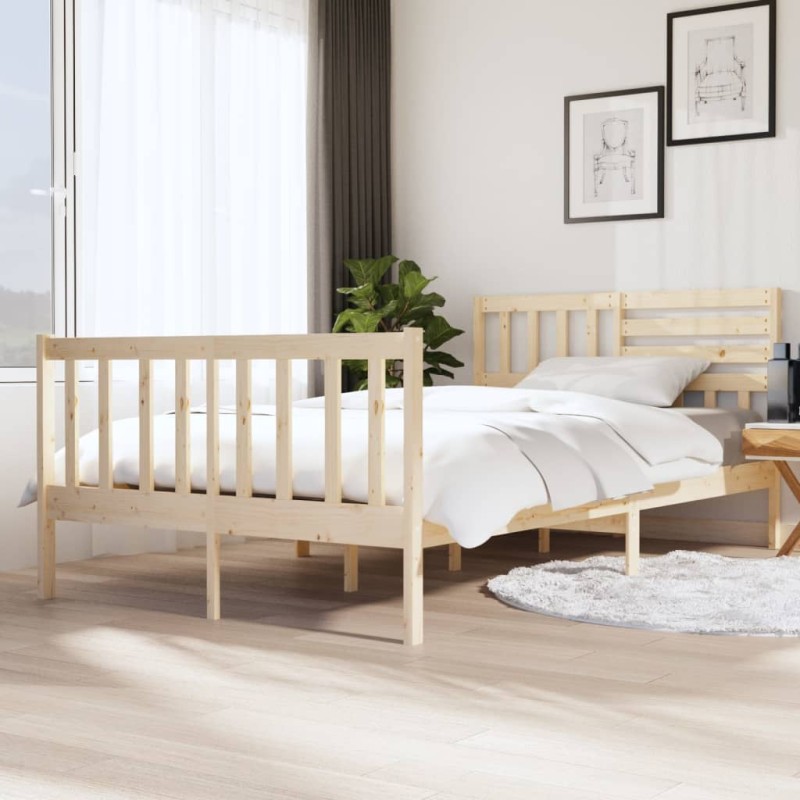 vidaXL Estructura de cama madera maciza 120x200 cm vidaXL Estructura de cama madera maciza 120x200 cm