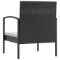 vidaXL Set muebles de jardín 16 piezas y cojines ratán sintético negro vidaXL Set muebles de jardín 16 piezas y cojines ratán sintético negro