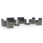 vidaXL Set de muebles de jardín 8 pzas y cojines ratán sintético gris vidaXL Set de muebles de jardín 8 pzas y cojines ratán sintético gris