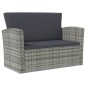vidaXL Set de muebles de jardín 8 pzas y cojines ratán sintético gris vidaXL Set de muebles de jardín 8 pzas y cojines ratán sintético gris