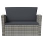 vidaXL Set de muebles de jardín 8 pzas y cojines ratán sintético gris vidaXL Set de muebles de jardín 8 pzas y cojines ratán sintético gris