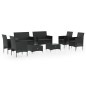vidaXL Set de muebles de jardín 8 pzas y cojines ratán sintético negro vidaXL Set de muebles de jardín 8 pzas y cojines ratán sintético negro