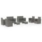vidaXL Juego muebles de jardín 8 pzas y cojines ratán sintético gris vidaXL Juego muebles de jardín 8 pzas y cojines ratán sintético gris