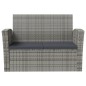 vidaXL Juego muebles de jardín 8 pzas y cojines ratán sintético gris vidaXL Juego muebles de jardín 8 pzas y cojines ratán sintético gris