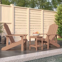 vidaXL Sillas de jardín Adirondack con mesa HDPE marrón