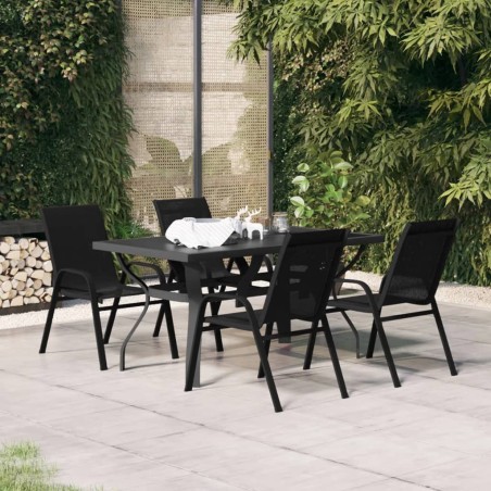 vidaXL Juego de comedor para jardín 5 piezas negro