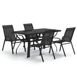 vidaXL Juego de comedor para jardín 5 piezas negro