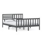 vidaXL Estructura de cama de madera maciza gris 150x200 cm vidaXL Estructura de cama de madera maciza gris 150x200 cm