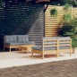 vidaXL Juego de muebles de jardín 5 pzas y cojines madera pino gris vidaXL Juego de muebles de jardín 5 pzas y cojines madera pino gris