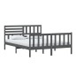 vidaXL Estructura de cama de madera maciza gris 150x200 cm vidaXL Estructura de cama de madera maciza gris 150x200 cm