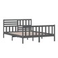 vidaXL Estructura de cama de madera maciza gris 150x200 cm vidaXL Estructura de cama de madera maciza gris 150x200 cm