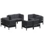 vidaXL Muebles de jardín 8 pzas con cojines antracita madera de pino vidaXL Muebles de jardín 8 pzas con cojines antracita madera de pino
