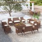 vidaXL Set muebles de jardín 16 pzas y cojines ratán sintético marrón vidaXL Set muebles de jardín 16 pzas y cojines ratán sintético marrón