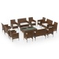 vidaXL Set muebles de jardín 16 pzas y cojines ratán sintético marrón vidaXL Set muebles de jardín 16 pzas y cojines ratán sintético marrón