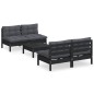 vidaXL Muebles de jardín 5 pzas con cojines antracita madera de pino vidaXL Muebles de jardín 5 pzas con cojines antracita madera de pino