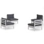 vidaXL Muebles de jardín 4 pzas con cojines antracita madera de pino vidaXL Muebles de jardín 4 pzas con cojines antracita madera de pino