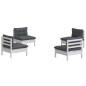 vidaXL Muebles de jardín 4 pzas con cojines antracita madera de pino vidaXL Muebles de jardín 4 pzas con cojines antracita madera de pino