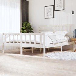 vidaXL Estructura de cama madera maciza blanca 180x200 cm